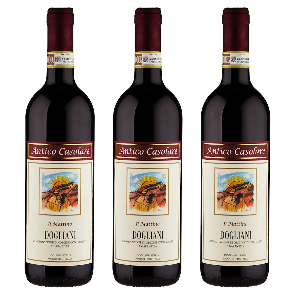 DOCG Dogliani DOP «Il Casolare Il Mattino» от Piemonte, 750 мл, итальянское винное Красное вино-3 коробки для бутылок