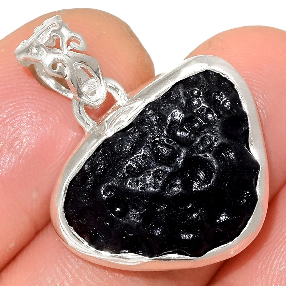 100% Natural Tektite From Tibetan / genuine & Top Class Tektite Pendants, 925 Silver Tektite Jewellery Wholesale , Jaipur