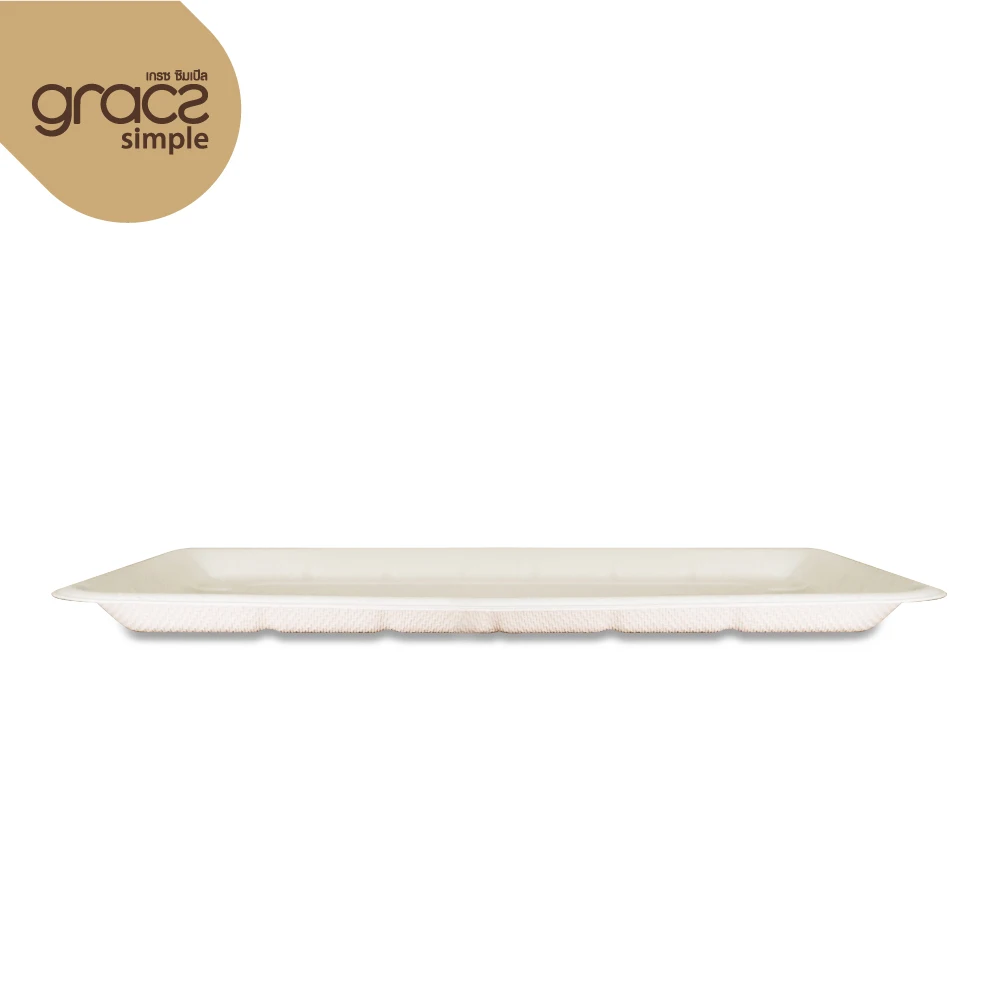 Compostable Tray Food Containers Sugarcane Pulp Packaging