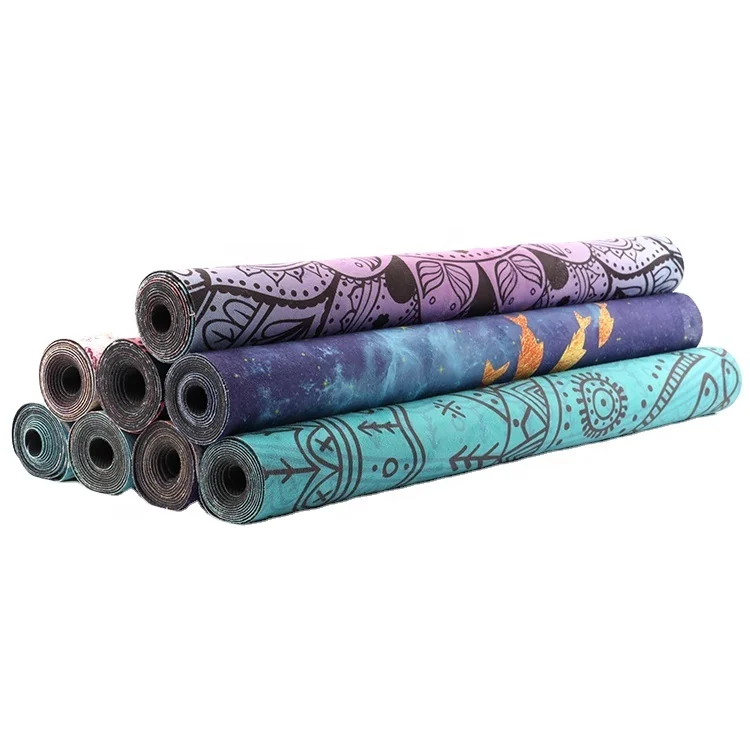 Eco Friendly Wholesale China Suede Natural Rubber Yoga Mat With Carrying Strap