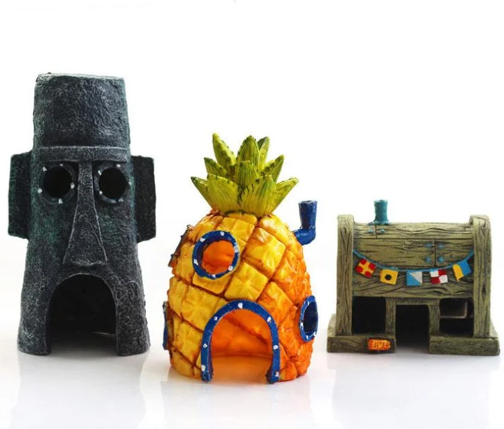 Каучуковый мультяшный скрытый домик на заказ для аквариума оптом аксессуары для украшения ландшафта аквариума