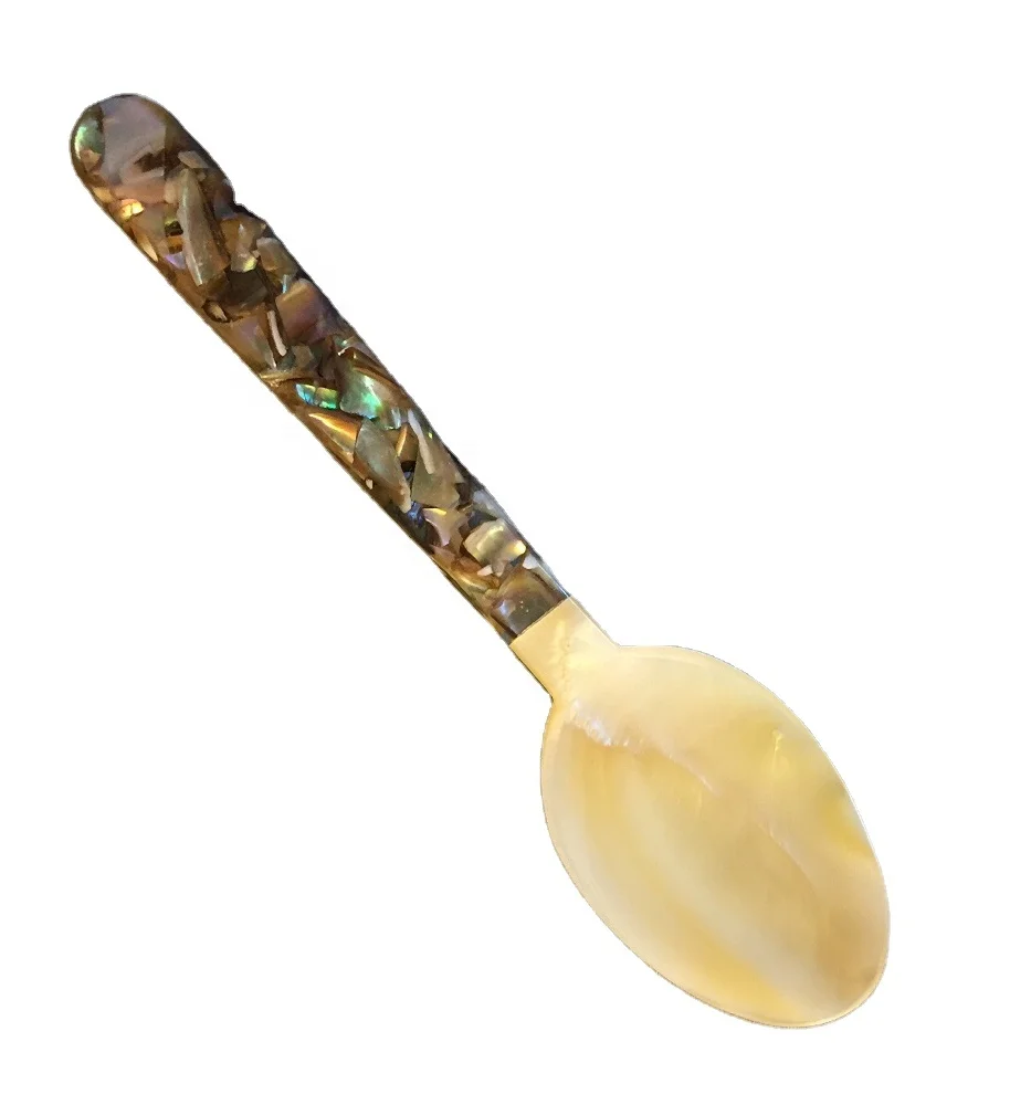Unique Design White Mother of Pearl Spoon, Caviar Spoon, Coffee Spoon mix mica from Vietcrafts