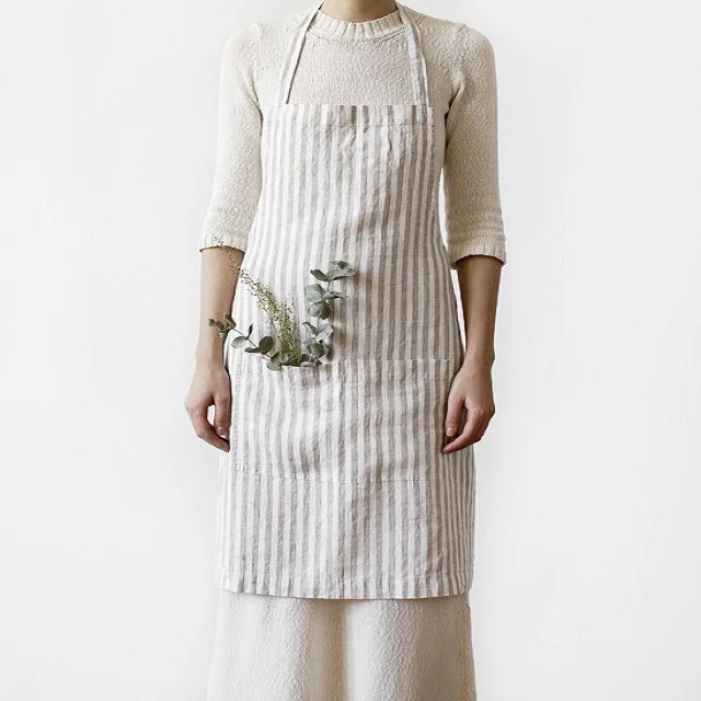 100% Cotton Jacquard Aprons Custom Printed Kitchen Eco-Friendly Reusable Cooking Purpose High Quality Sustainable