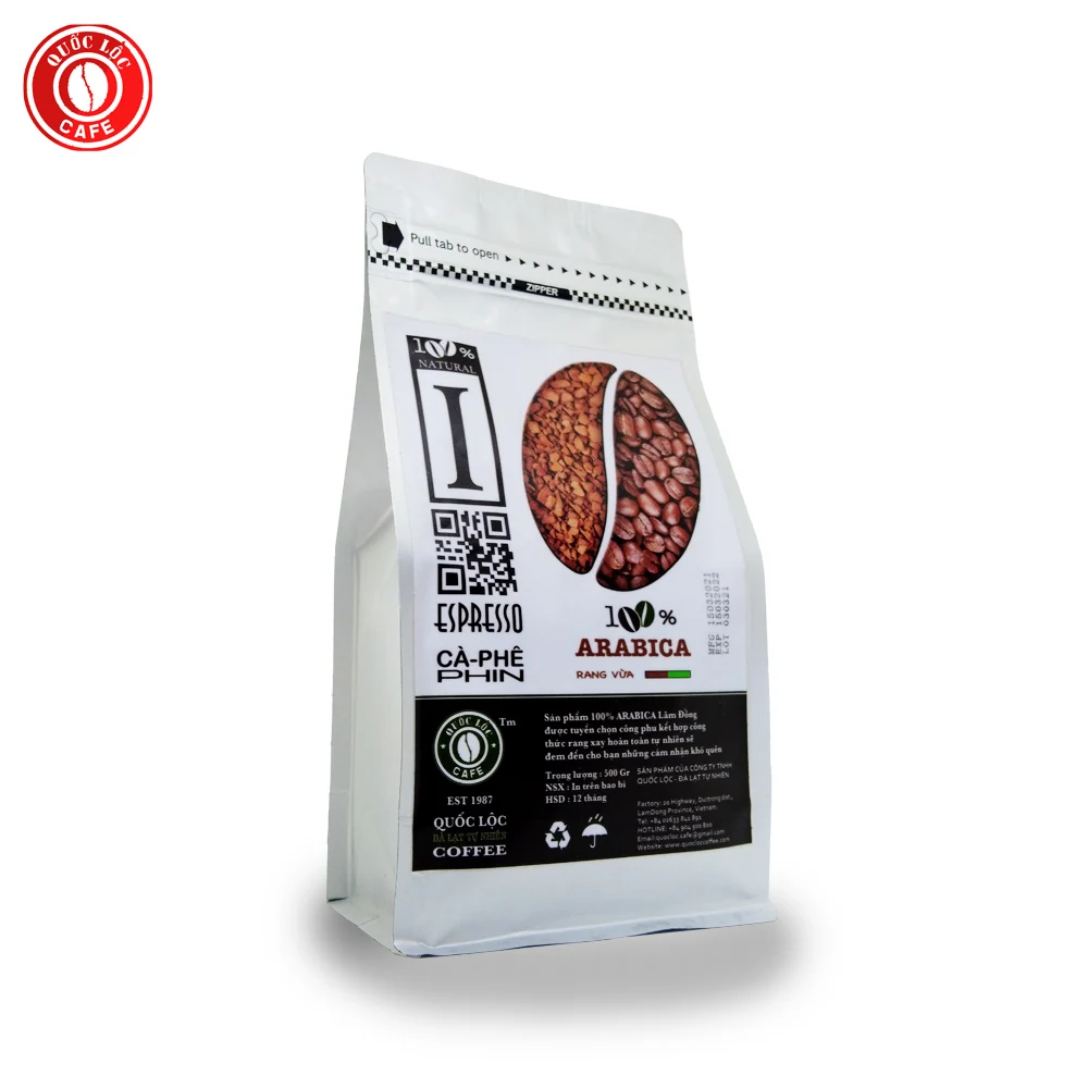 Упаковка в пакет 100% Arabica горячего воздуха жареного типа сладкий мягкий вкус цитат Loc кофе из Вьетнама