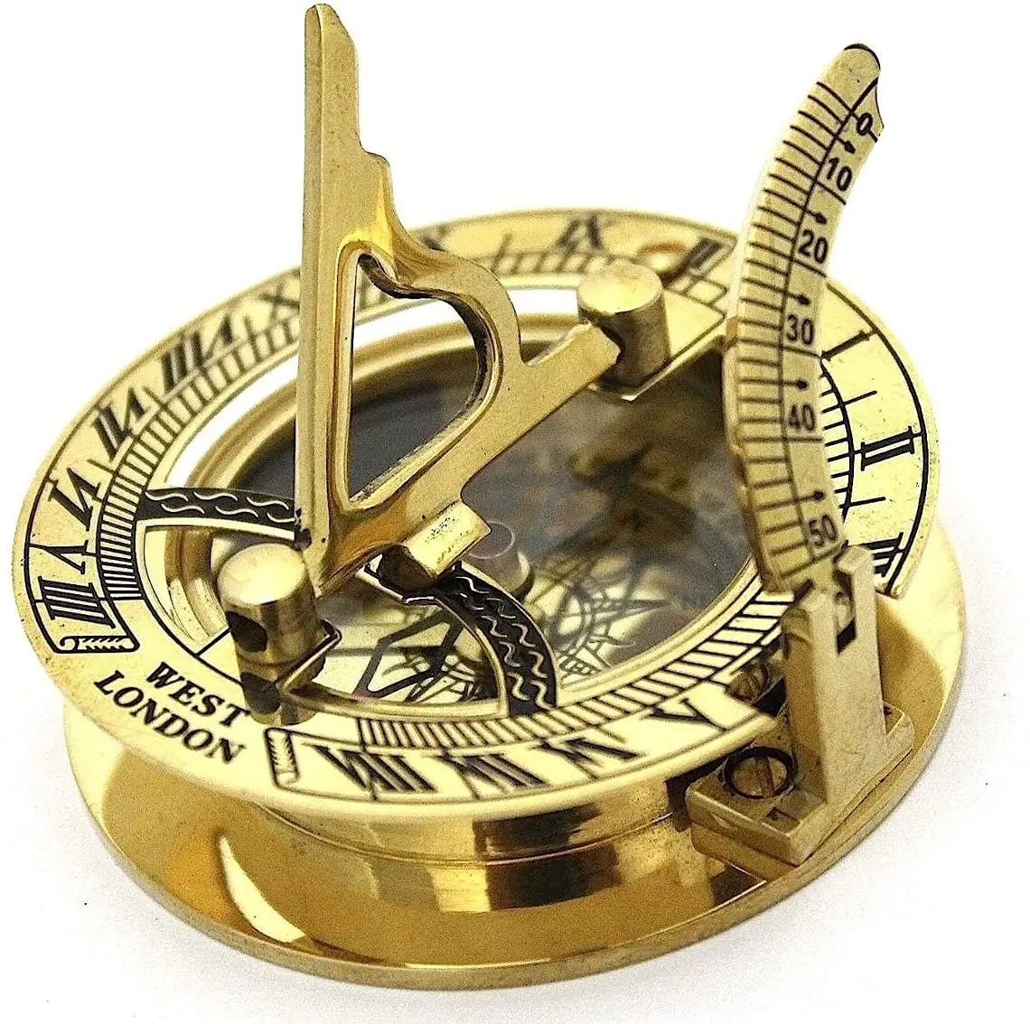 Large Perfectly Calibrated SUNDIAL Compass With Top Grade Rosewood Case.Cellectible Item For Hiking & Camping