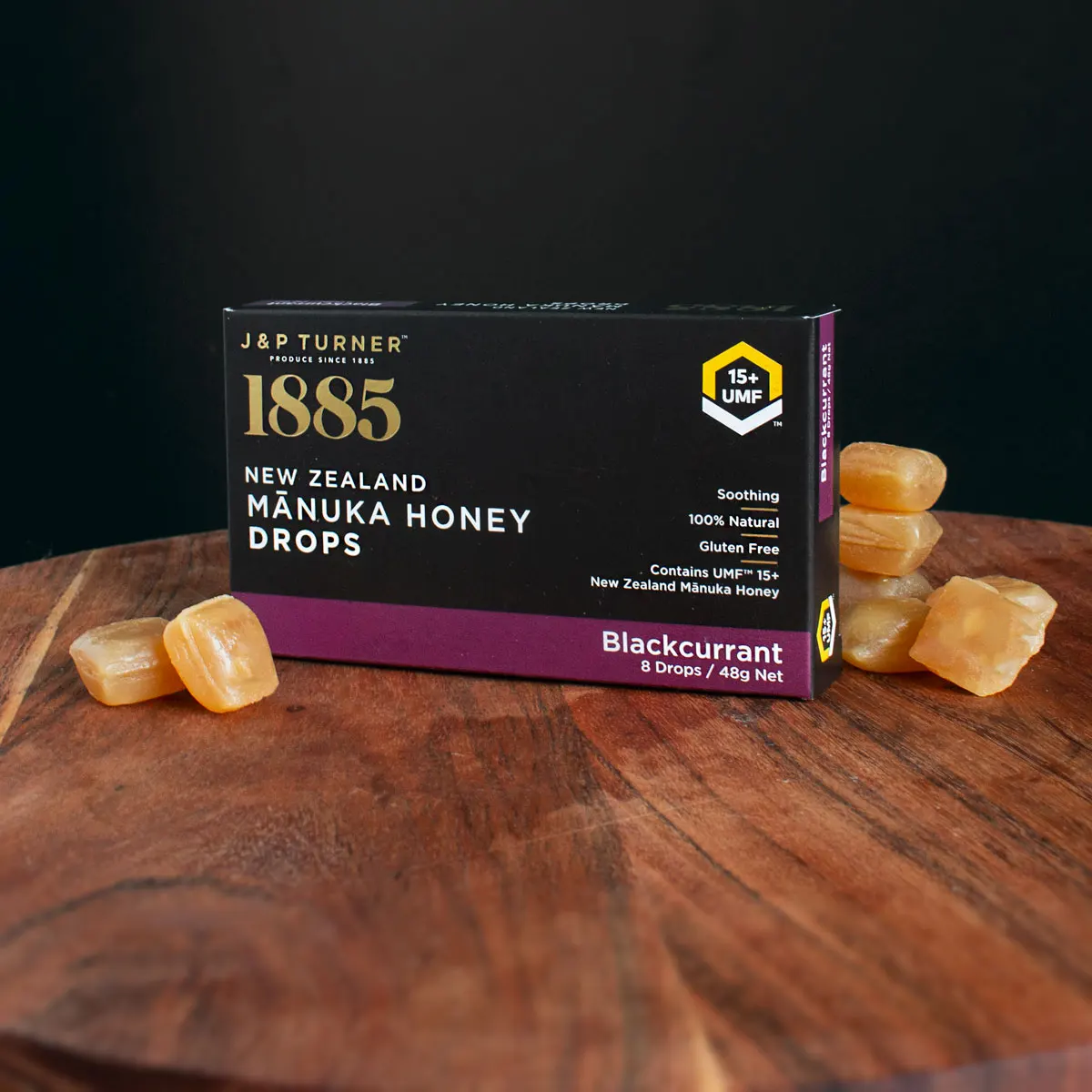 Manuka Honey Drops Blackcurrant UMF 15+ New Zealand Made 100% Natural Soothing Lozenges Candy