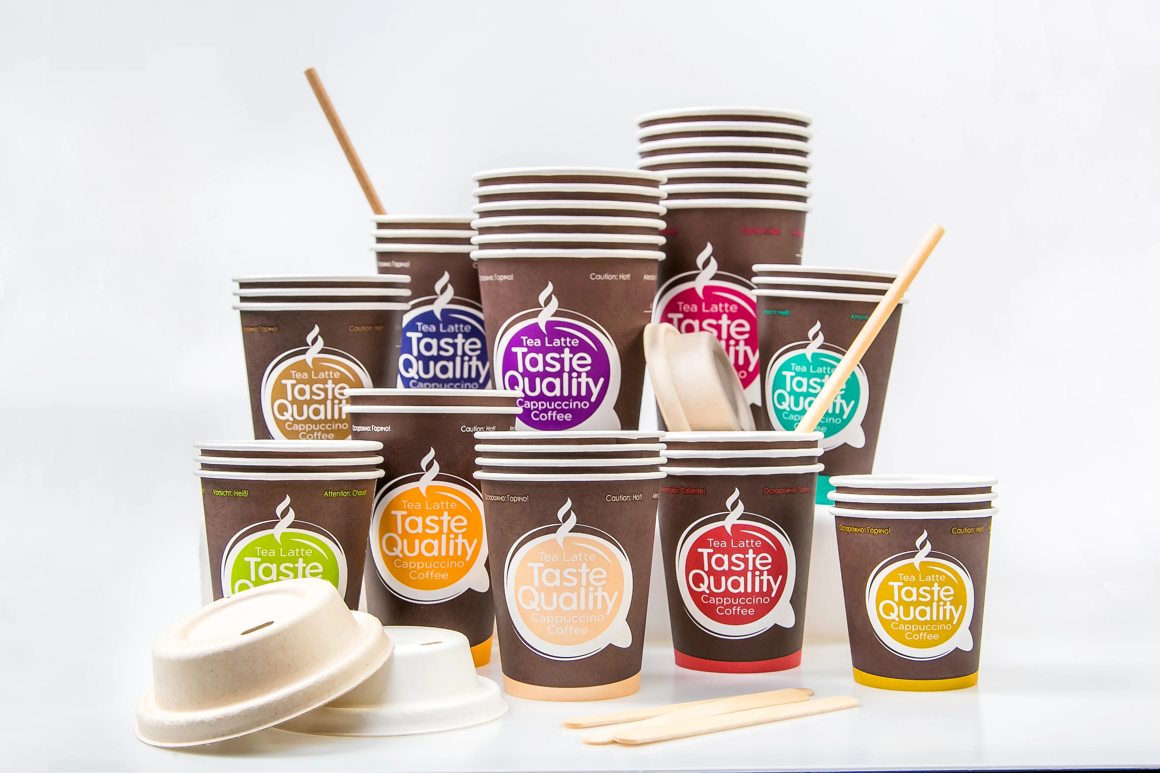 Disposable Single Wall Paper Cup Total Black 180 ml 6 Oz Coffee Paper Cup Custom Printed Paper Cups