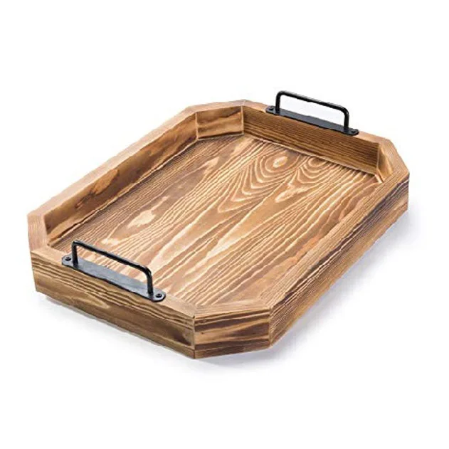 Лидер продаж Круглые Деревянные Подносы из манго Декоративные для еды дома и отеля высококачественный прямоугольный поднос