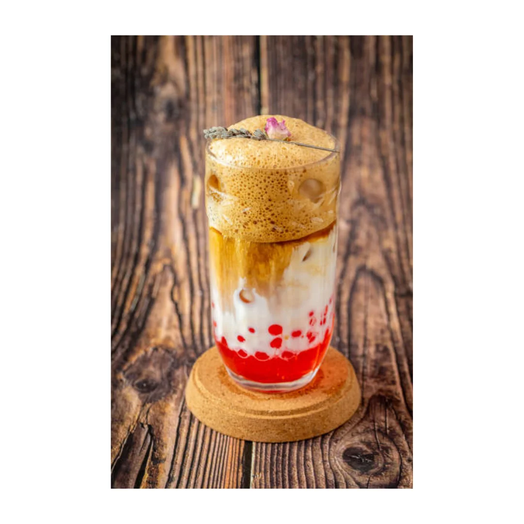 Ready To Ship LMC Taiwan Bubble Tea Supplier Peach Flavor Fruit Popping Boba Bubble Tea Counter Bar