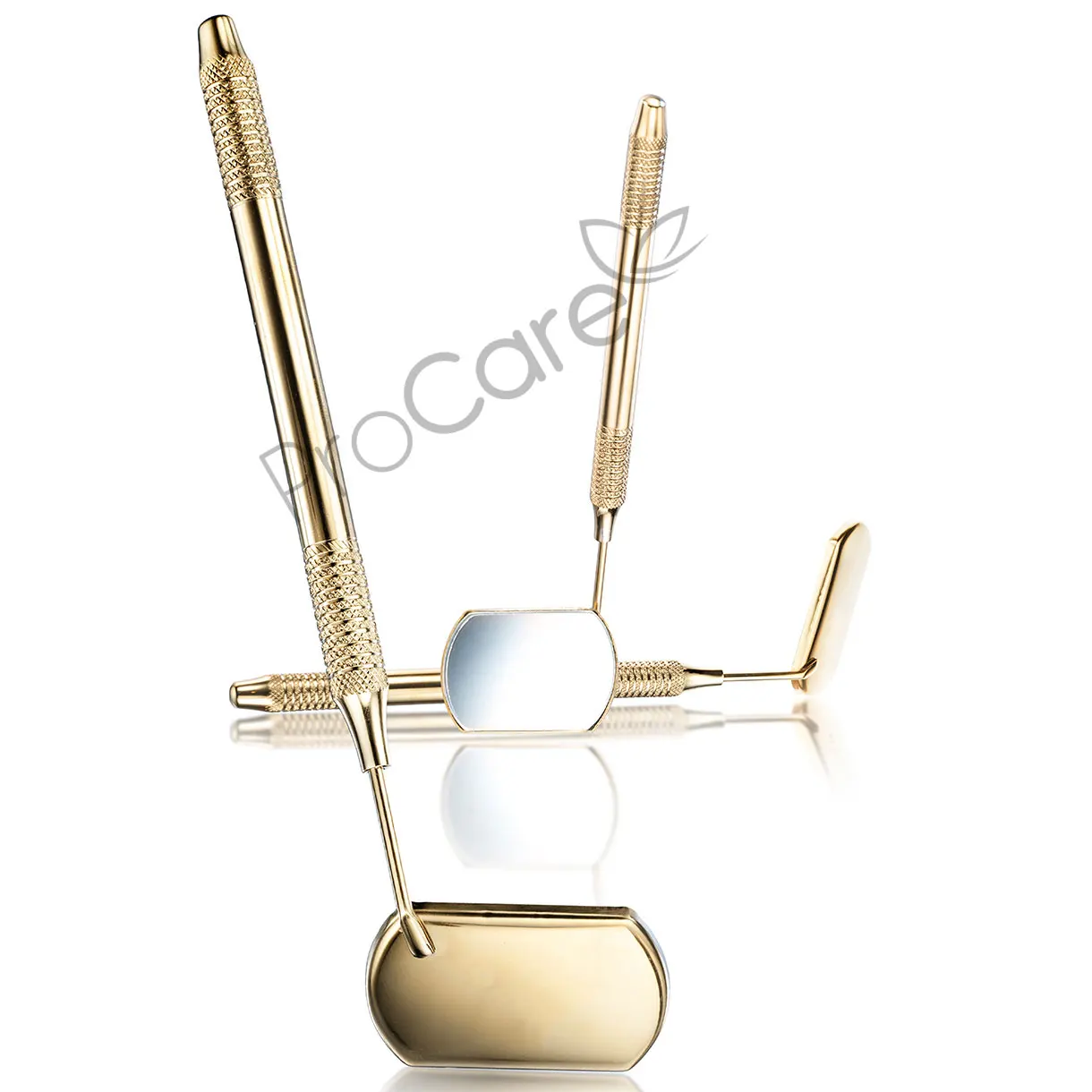Зеркало для проверки наращивания ресниц с золотым покрытием и новой красивой ручкой