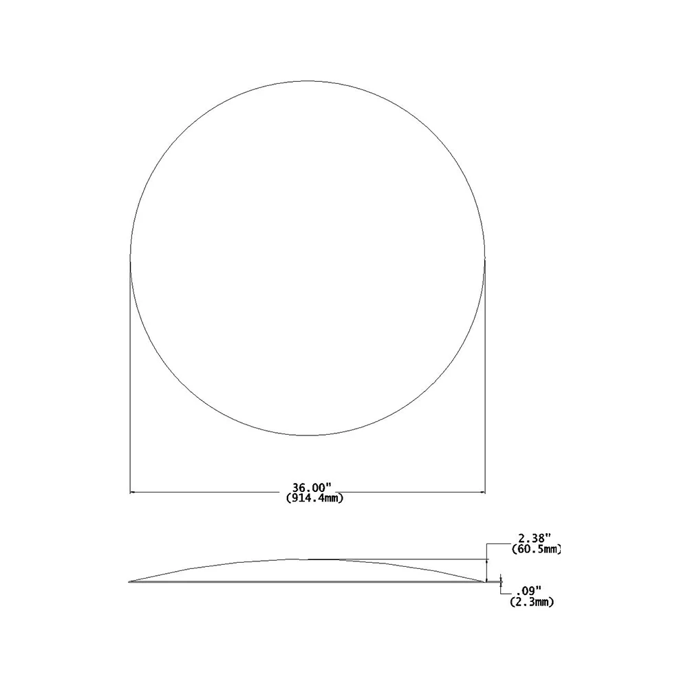 Зеркальное акриловое выпуклое зеркало Replex на базе США, 18 дюймов/45 см, Премиум качество