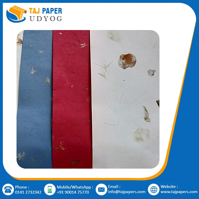 
Handmade Cotton Leaf Design Printed Paper 