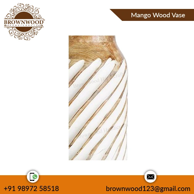 Элегантный новый стиль манго дерево ручной работы Настольный Декор цветы ваза деревянные резные вазы для украшения дома и подарки использовать