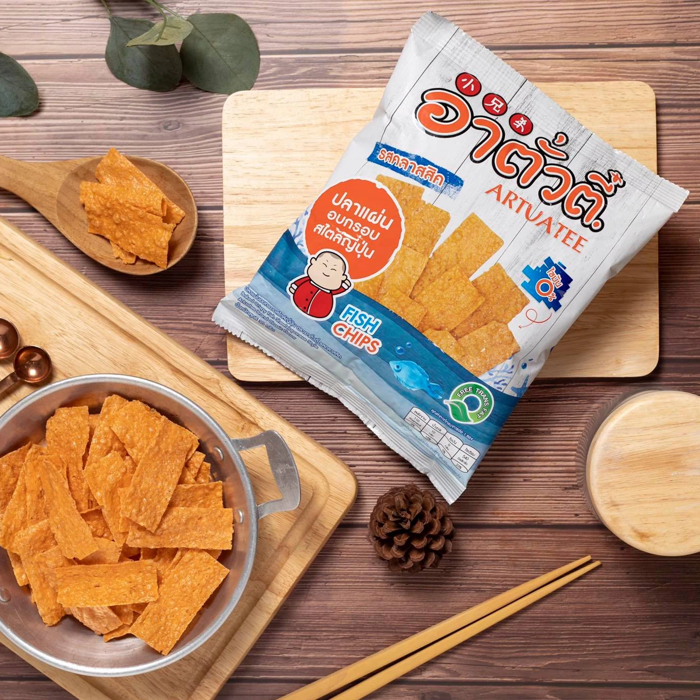 Artuatee Original Taste 30 gram healthy fish chips best seller of Thailand