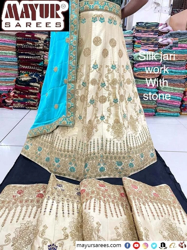  Сари Mayur новинка камень Jari работа с шелком lehenda Холи
