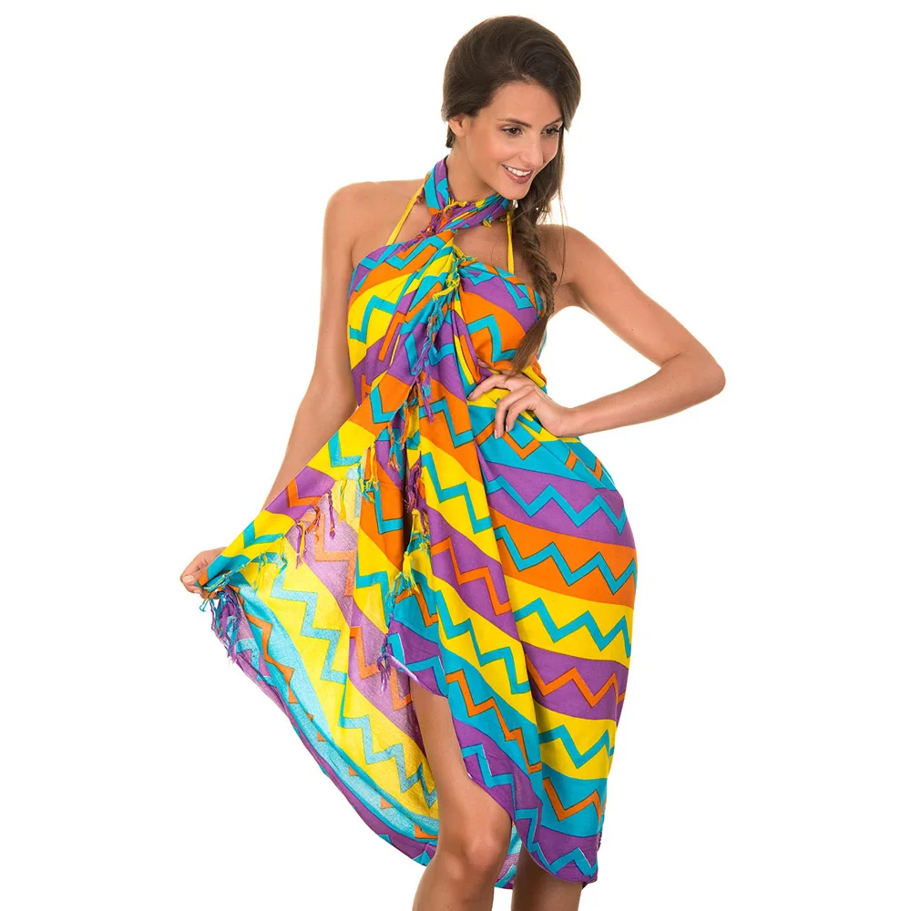 2022 New Fashion Plus Size Swimwear Solid Color Traditional Indonesian Island Clothing Wholesale Pareo for Summer