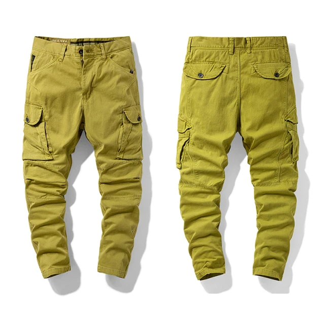 hot sale fashion casual tactical mens cargo trousers sports work cotton cargo pocket pants men with custom logo and colors