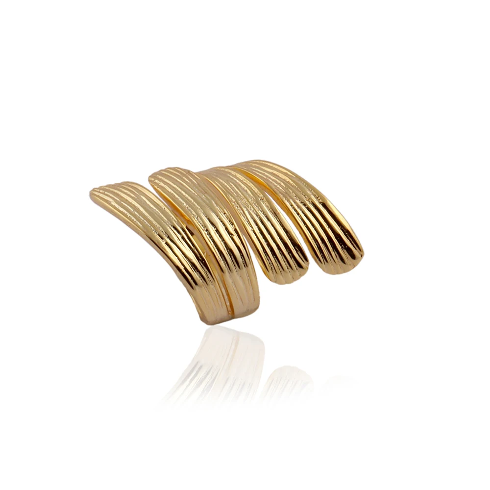 Gold Plated Brass Metal Twisted Designer Adjustable Rings Jewellery. For Casual Functions, Party Gifts Jewelry. Mode Joyas R-342