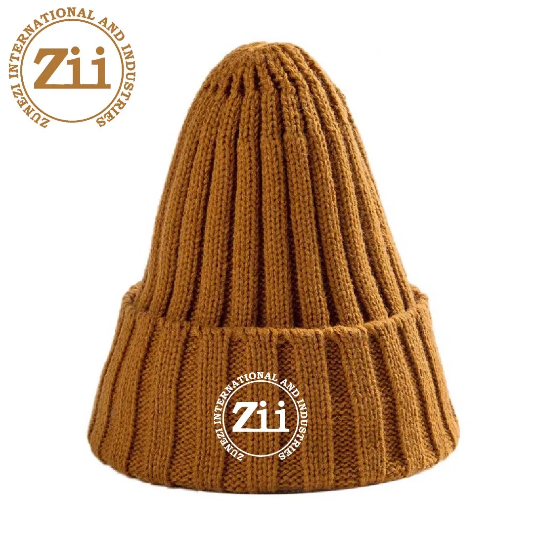 High Quality Custom Mens Acrylic Ribbed Beanie hat, PVC Patch Logo Black Winter Hat, Wholesale Plain Fisherman Knitted Beanie