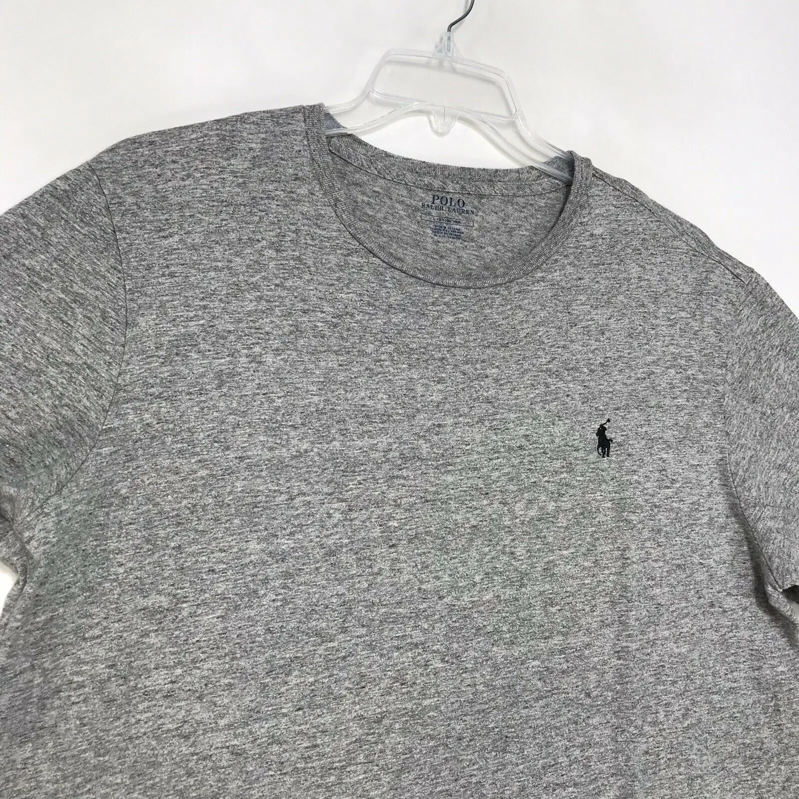 T Shirt Mens L Large Gray Short Sleeve Blue