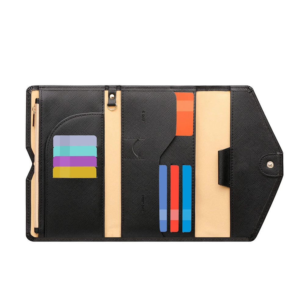 Hotsale RFID blocking business travel passport holder fashion cross pattern leather passport wallet
