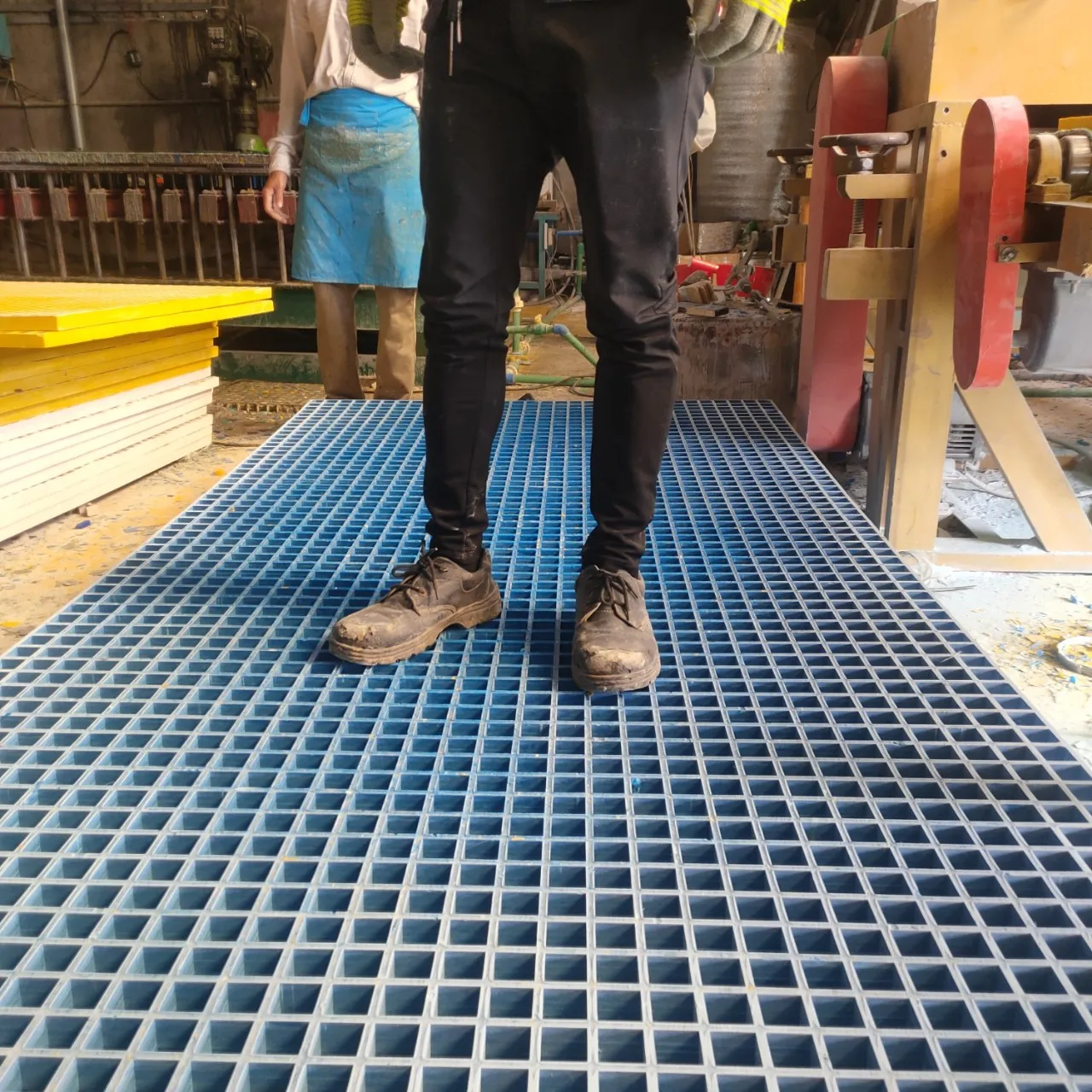 Acid Resistant Non-conductive Anti-slip Flame Retardant Composite Grating FRP Blue