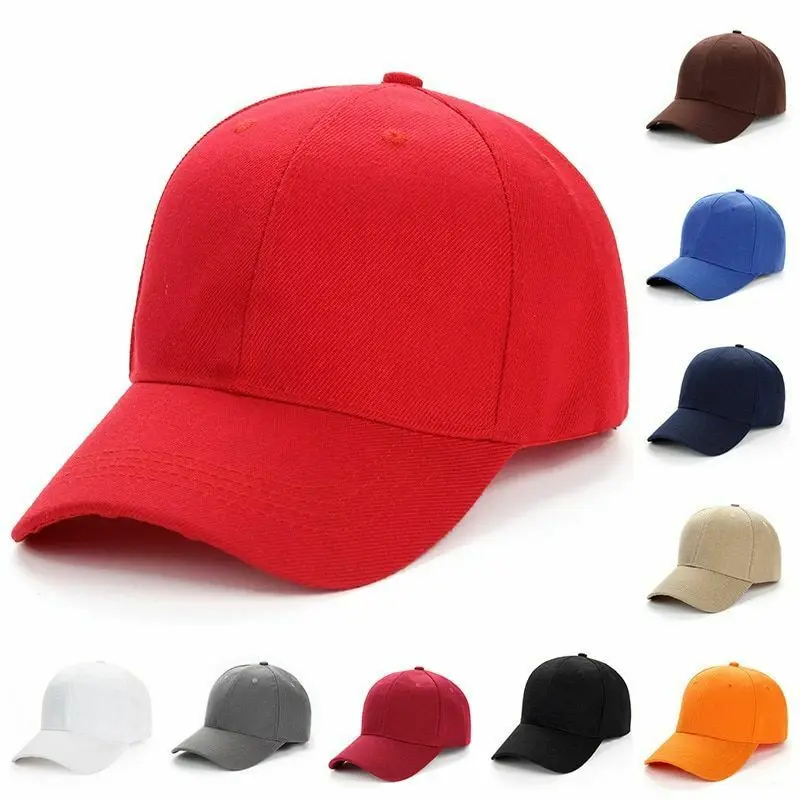 Adjustable Baseball Cap Blank Solid Strapback Golf Polo Unisex Sport Plain Hat