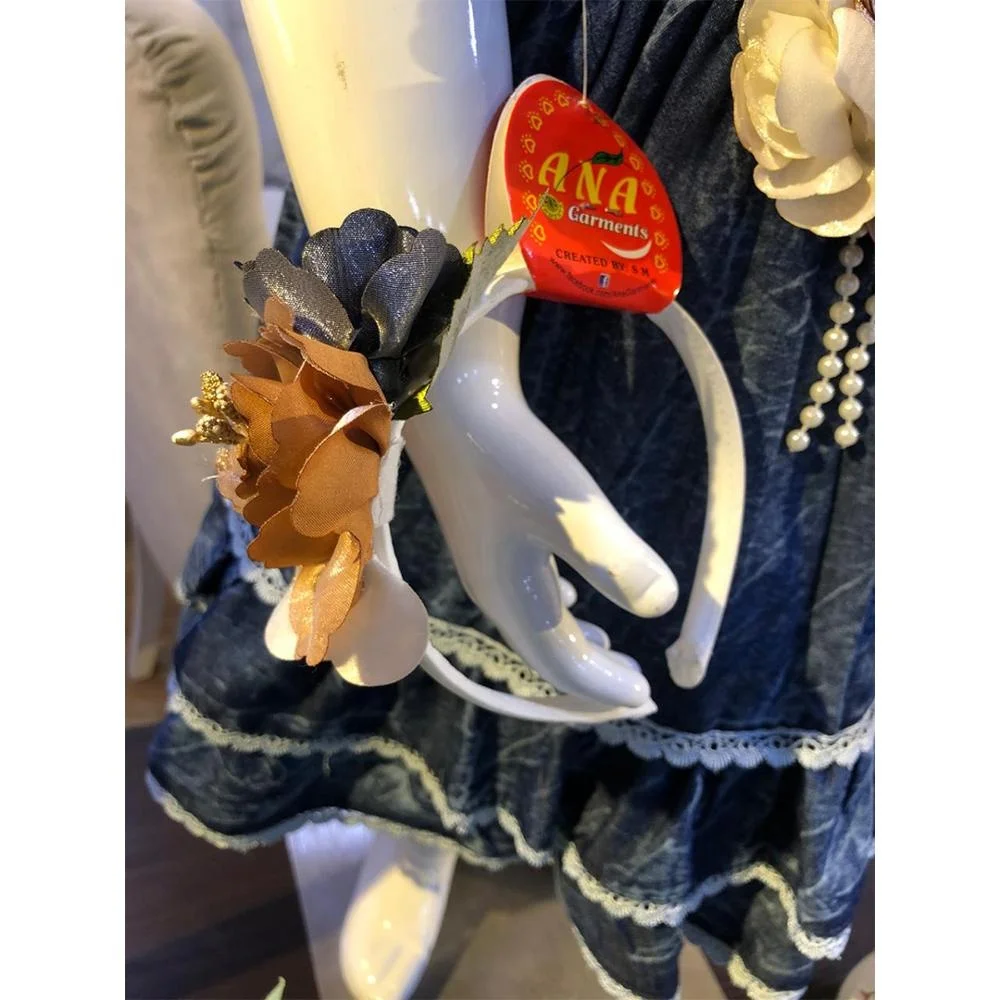 2020 kids tinsel denim frock girl dress baby dresses