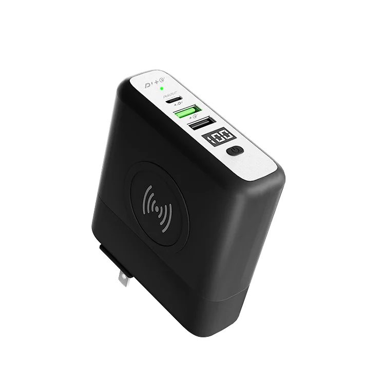 Quick Charge Support Wireless Charging LED Display Power Bank 10000mAh Wireless Magnetic Wall Charging
