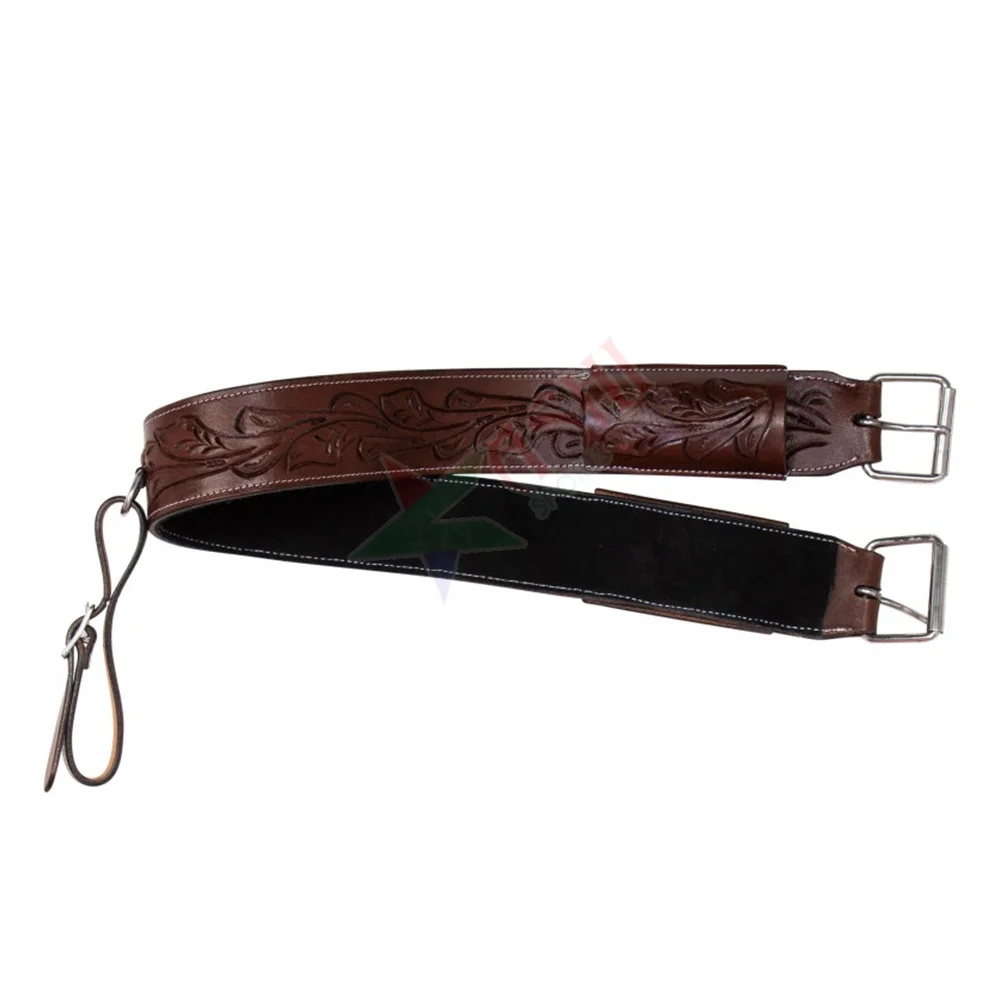High Quality Genuine Leather Western Horse Girth Cinch Premium Leather Western Horse Back Girth Horse Custom Soft Saddle Girth