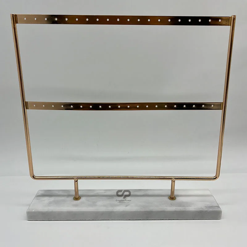Custom marble jewelry display earrings display stands rose gold and marble jewellery stand