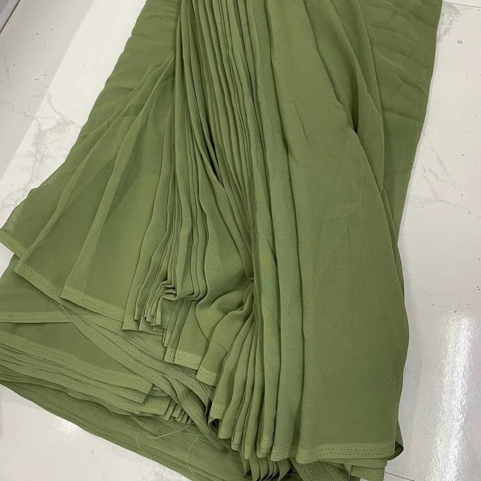 FAUX GEORGETTE POLYESTER FABRICS DYED FABRICS HOT SALE FOR GARMENTS CHEAPEST RATES