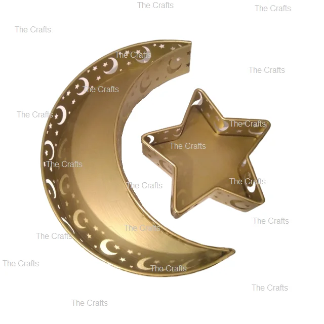 Moon And Star Shape Chocolates Serving Tray For Hotel And Restaurant Dates Sweets Serving Tray In Bulk