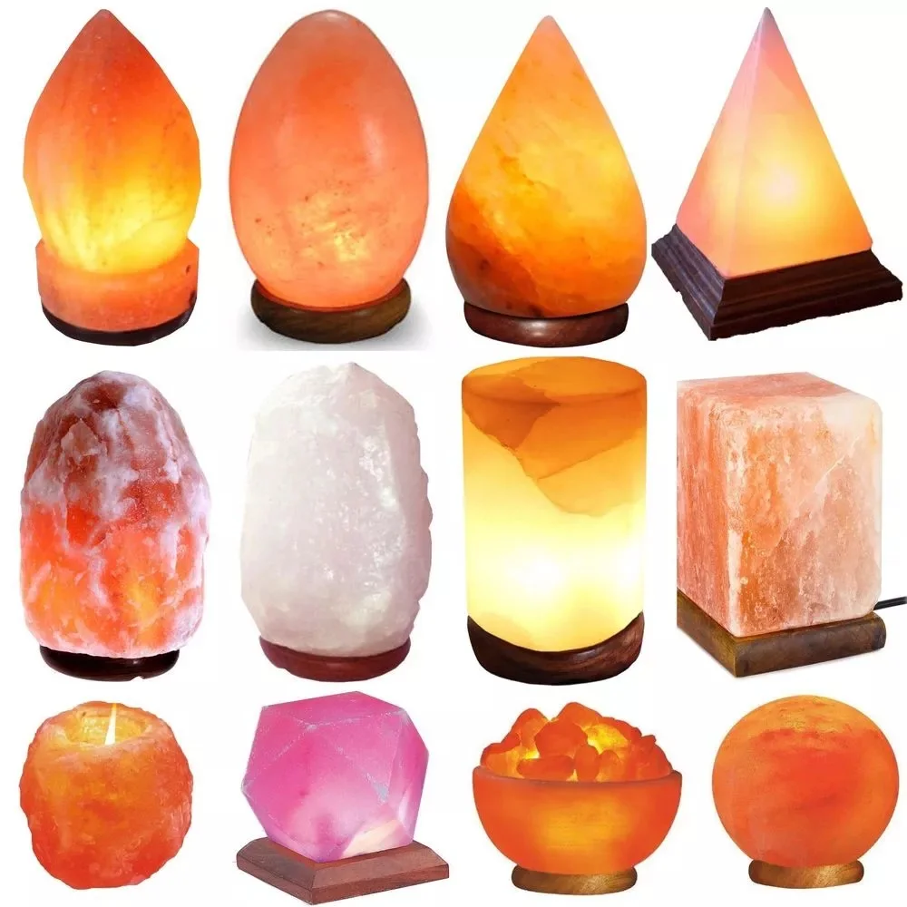 Natural Himalayan Salt Candles Crafts Gift Antiques Crystal Pink Rock Air Mood Fresher Stones Table Candle Ionizing