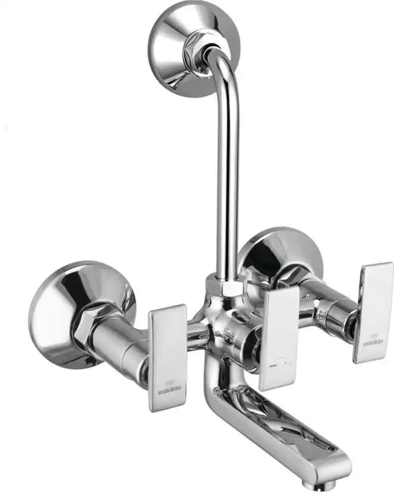 
Best Quality Brass Wall mixer Telephonic with bend foam flow with bend Modern 3 Hole Wall Mounted Faucet Basin Mixer CP 