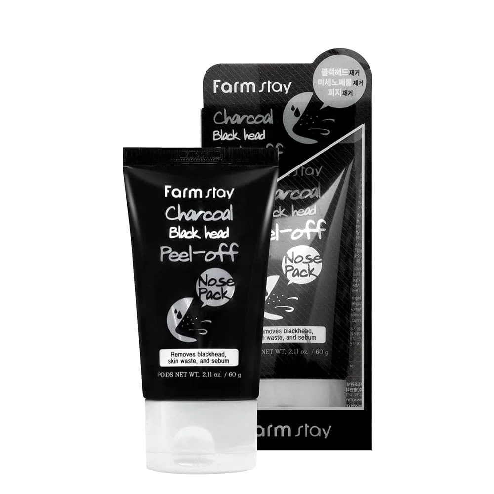 FARMSTAY CHARCOAL BLACK HEAD PEEL-OFF MASK PACK  - made in Korea Cosmetic
