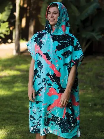 
Promotional customized microfiber poncho sand free hooded bath towel for adults 