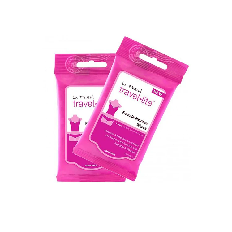 Flushable Feminine Antibacterial Personal Care Alcohol Free Wet Wipes