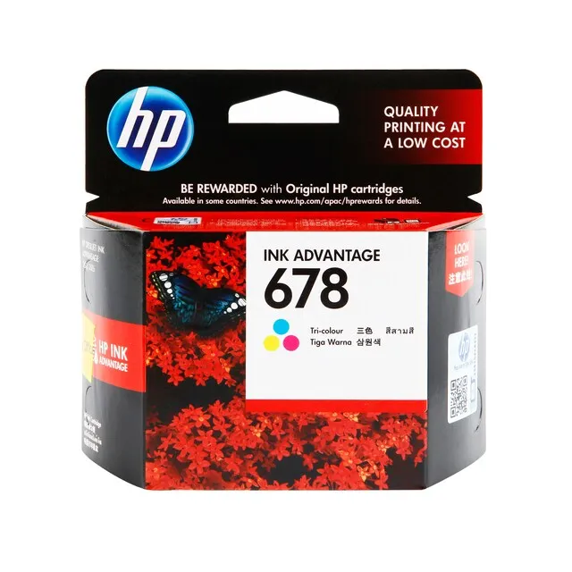 Inkjet Cartridge HP 678 3 Color  Black Ink Vivid Colors Professional Quality Prints