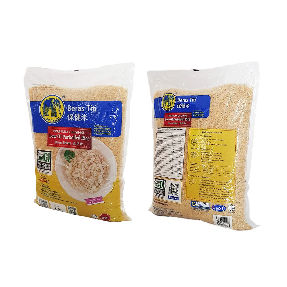 High Quality Soft Texture Nutritious Parboiled Rice 5 kg Healthier Option Rice Vacuum Package Medium Grain Rice Made In Malaysia