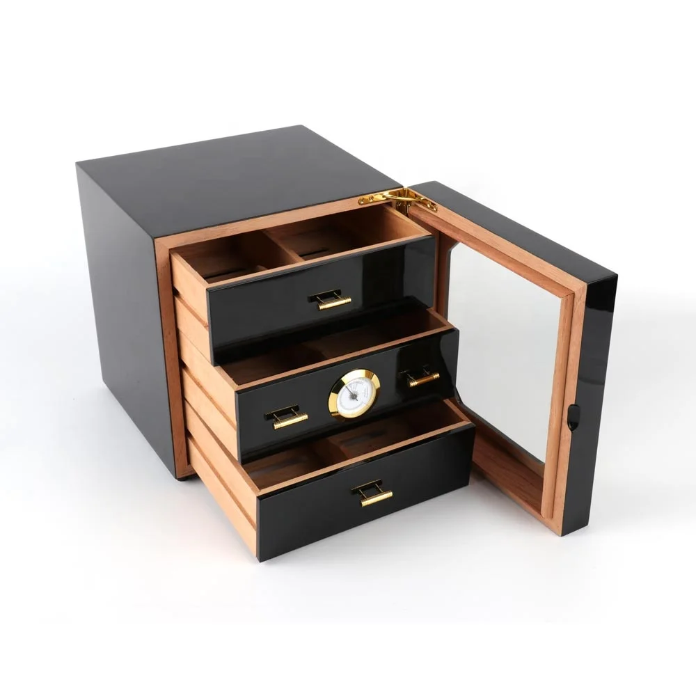 Wholesale custom luxury cigar box spanish cedar wood large cigar cabinet humidor