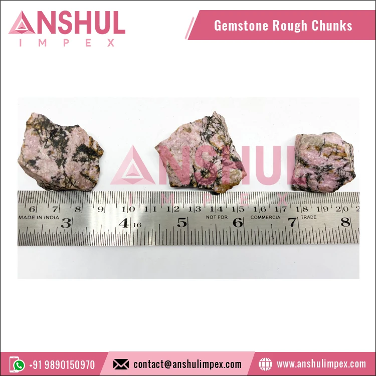Huge Demand Decorative Attractive Pink Color Rhodonite Raw Rough Rocks Gemstone Rough Chunks for Healing