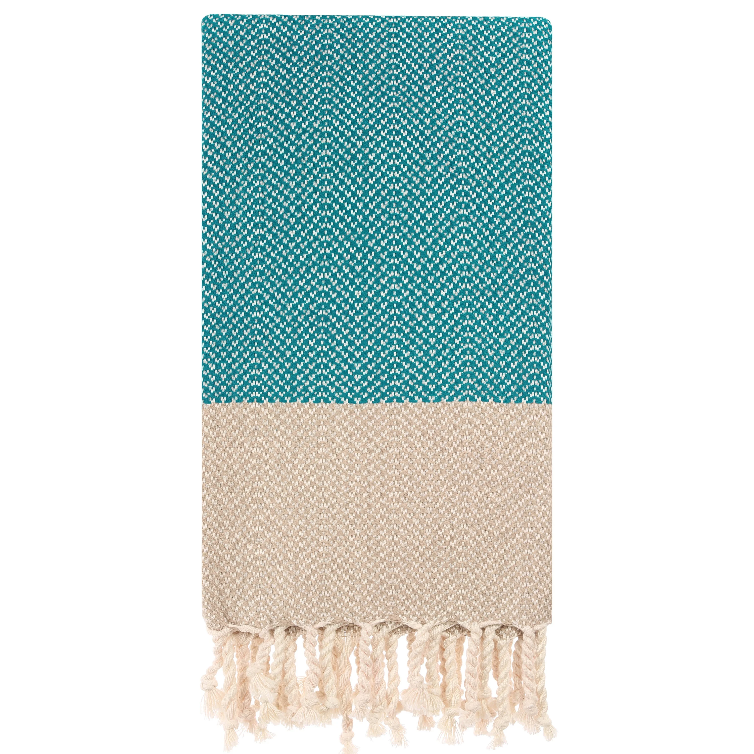 Jacquard Zig Zag Patterned Two-Colored Oversized Peshtemals Towels and Bath Accessories from 6 Years Gold Supplier %100 Cotton
