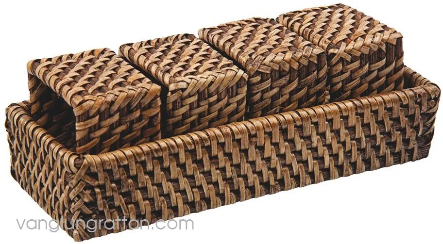 2022 Design 100% Handmade Wicker Rattan Napkin Rings Paper Towel Ring For Dinner Table Made In Vietnam