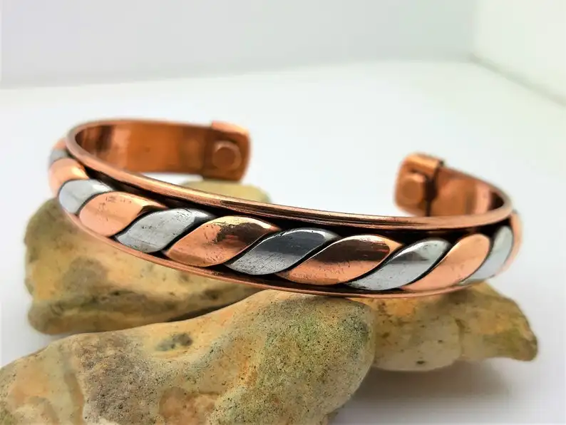 Wholesale Personalized Adjustable Cuff Bracelet Engraved Friendship Bangle Custom Copper Men Jewelry Bracelets From India