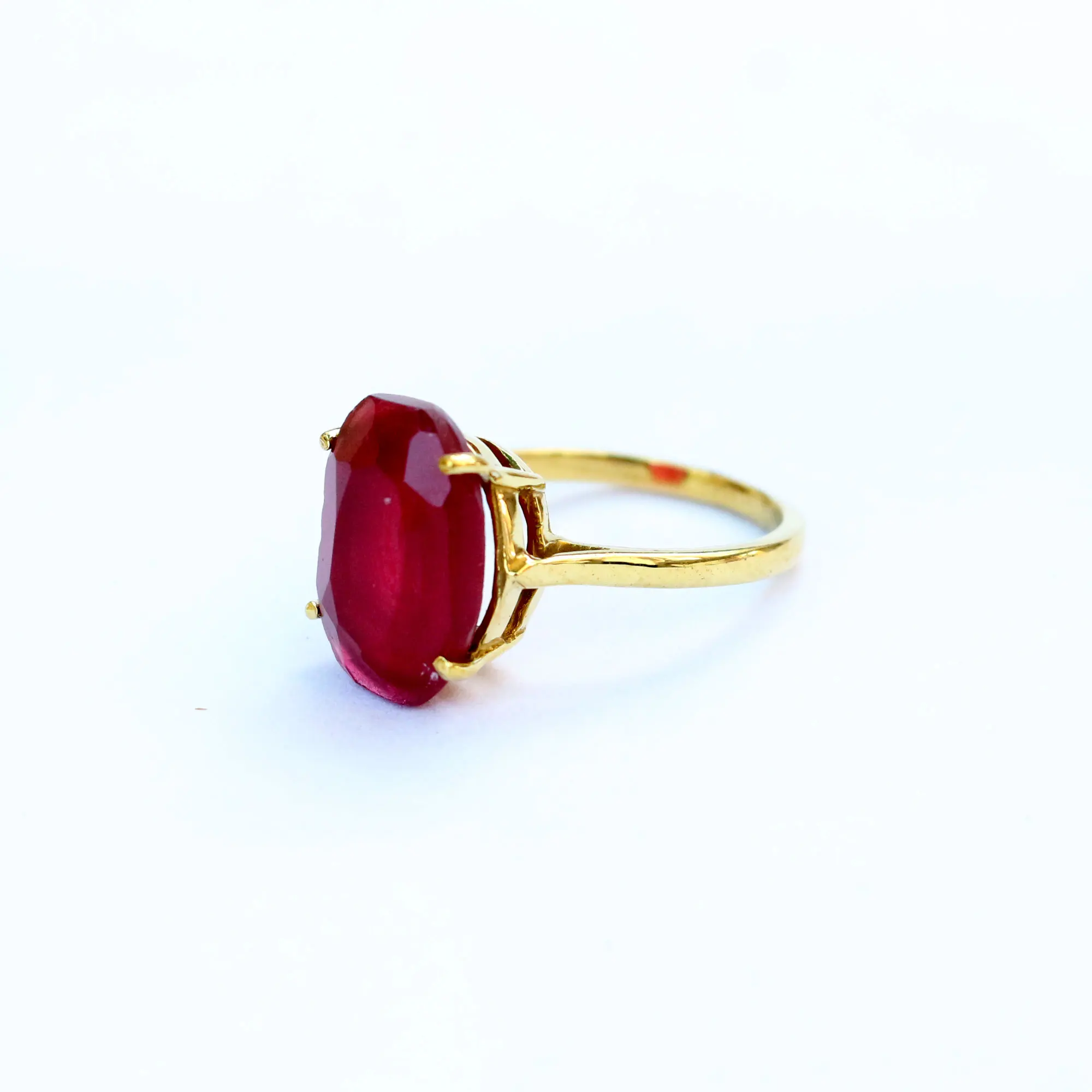 Top Notch Quality Cheap Lab Created Ruby 14 k Vermilion Gold Plated Brass jewelry Wholesale Factory Price