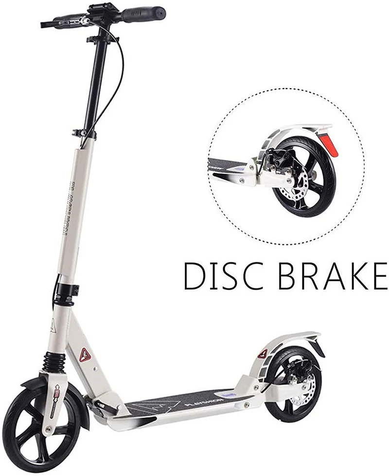 200mm Adult Kick Scooter for Adult Big wheels kick Scooters with Hand Brake and Dual Suspension