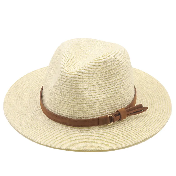 HEFT BOOOGE Wholesale Cheap Outdoor Sunshade Bowler Beach Natural Straw Jazz Hat