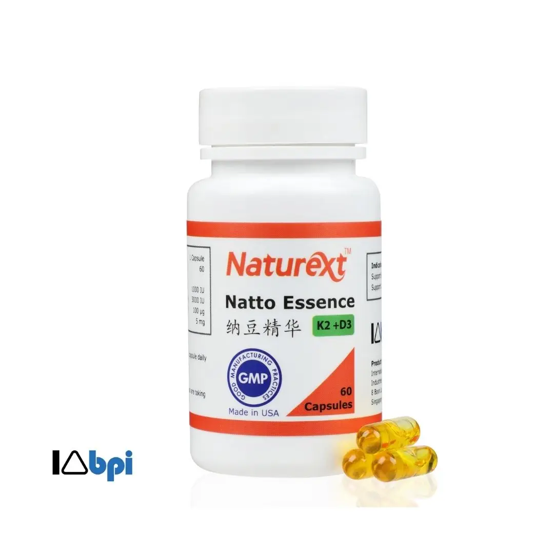 
Prevent Osteoporosis & Protect Against Cardiovascular Disease with Naturext Natto Essence Supplement With Vitamin K2 + D3 