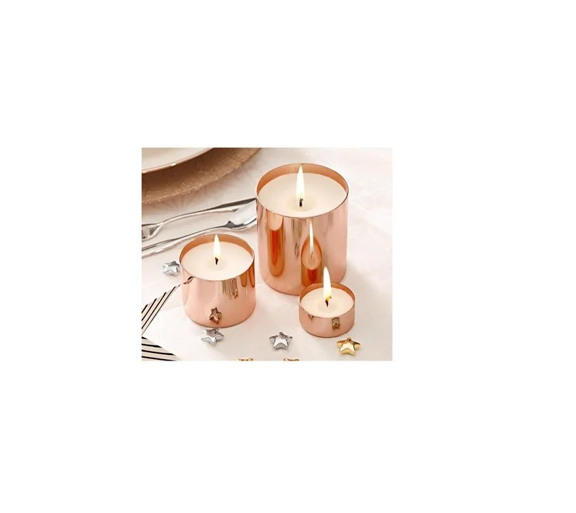 Galvanized Candle Vessels Embossed Large Empty Candle Container Candle Jar Big Ceramic in Bulk Black Gift Print OEM